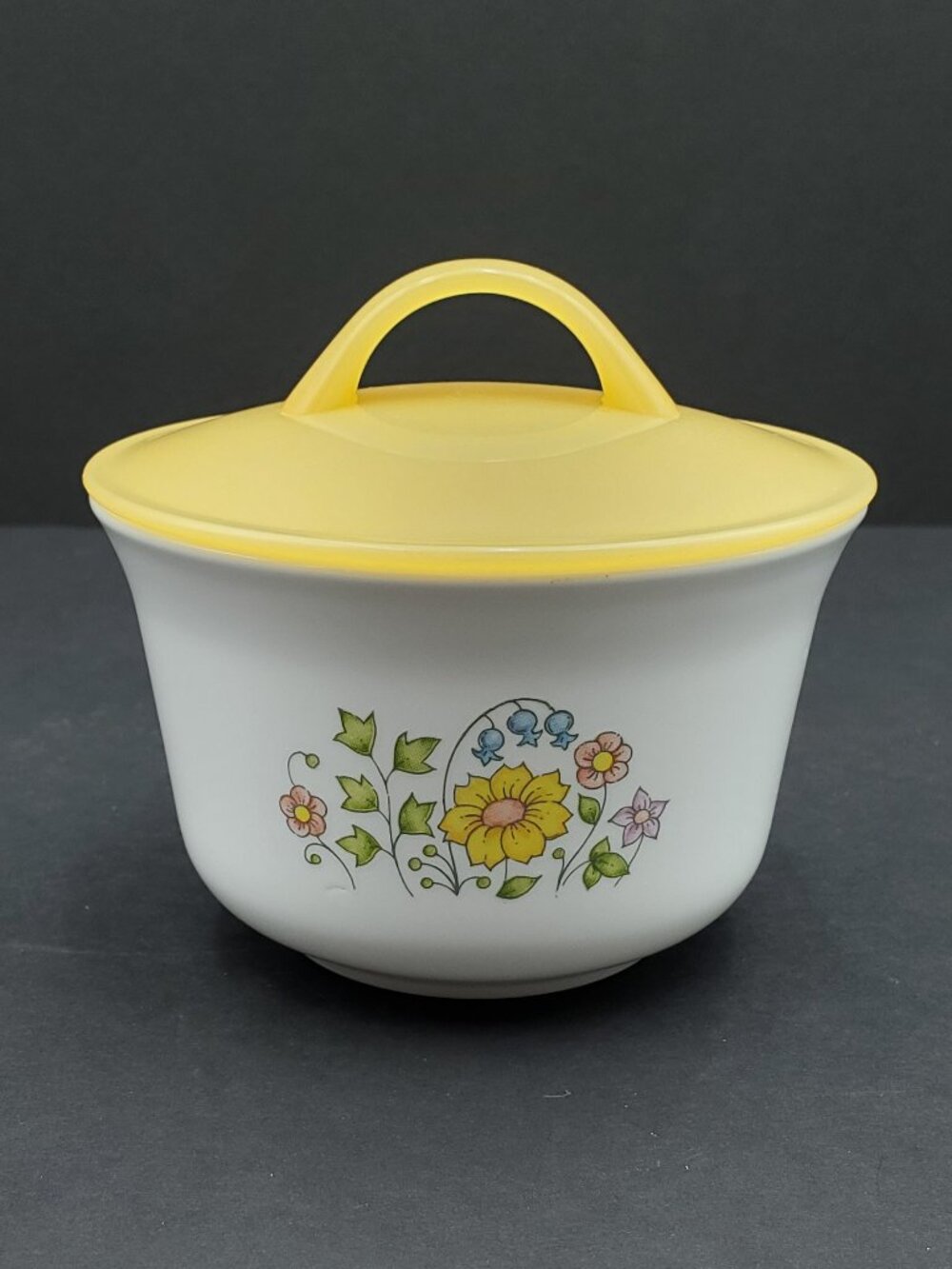 Corelle Meadow Sugar Bowl with Plastic Lid Corning Floral Sugar Bowl